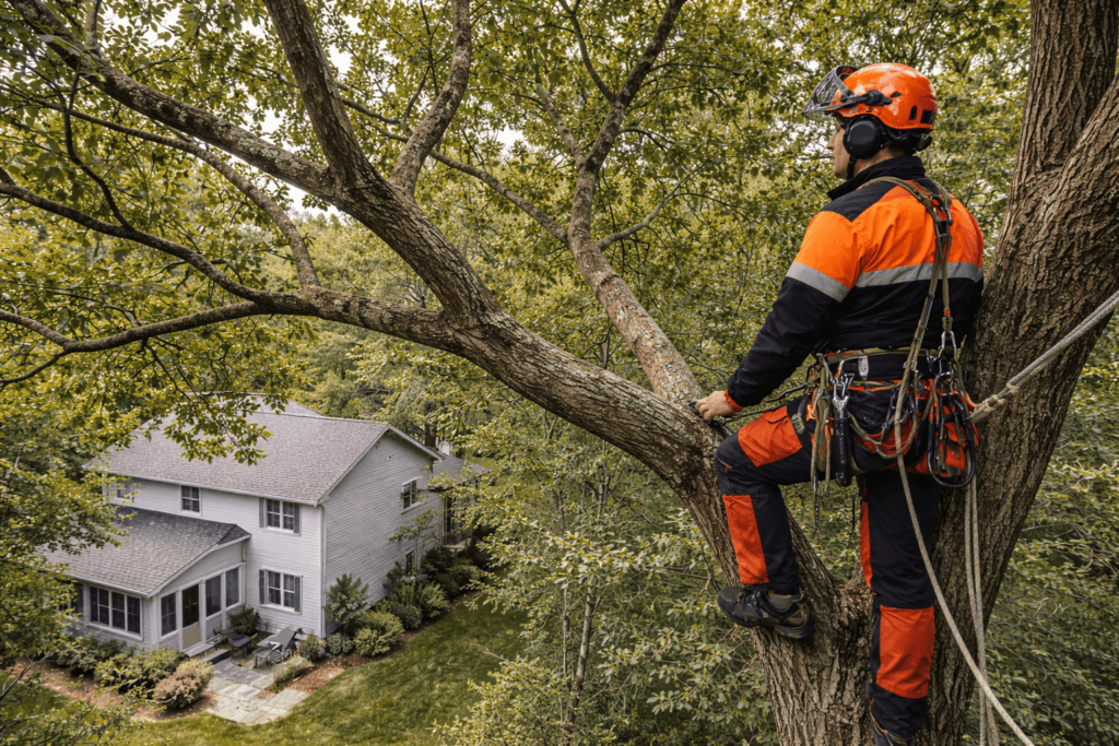 structural tree trimming showing balanced canopy and strong branch architecture