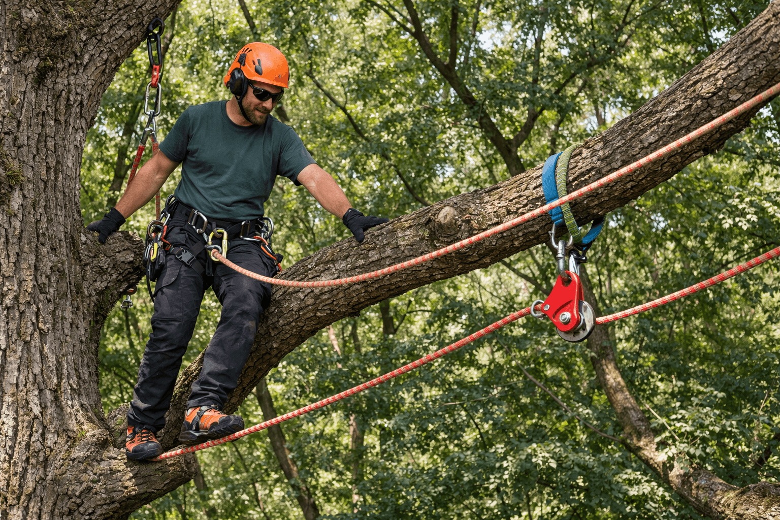 tree climbing redirects improving rope angle during lateral limb walk